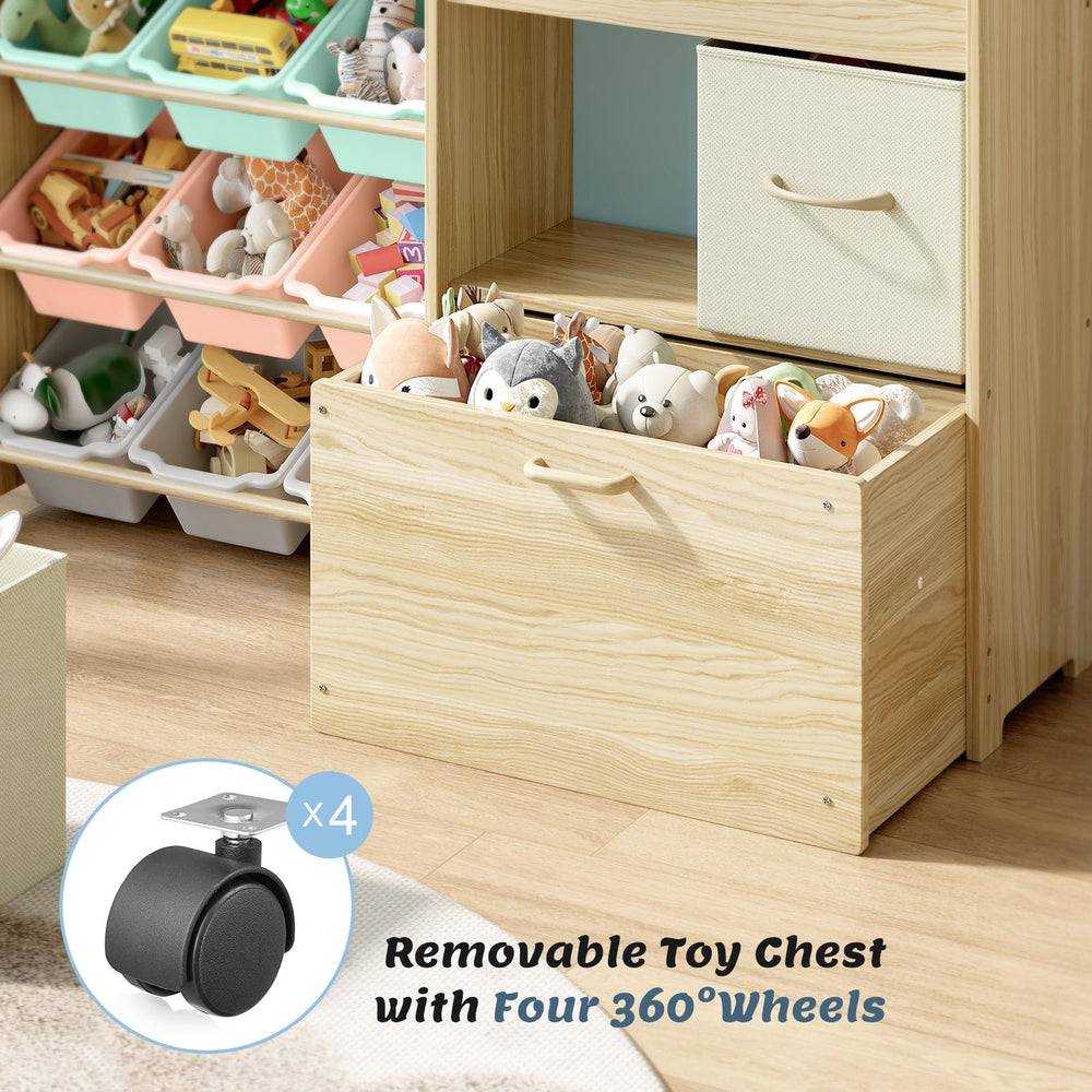 EXPERLAM toy storage organizer top rack books for easy access during reading time