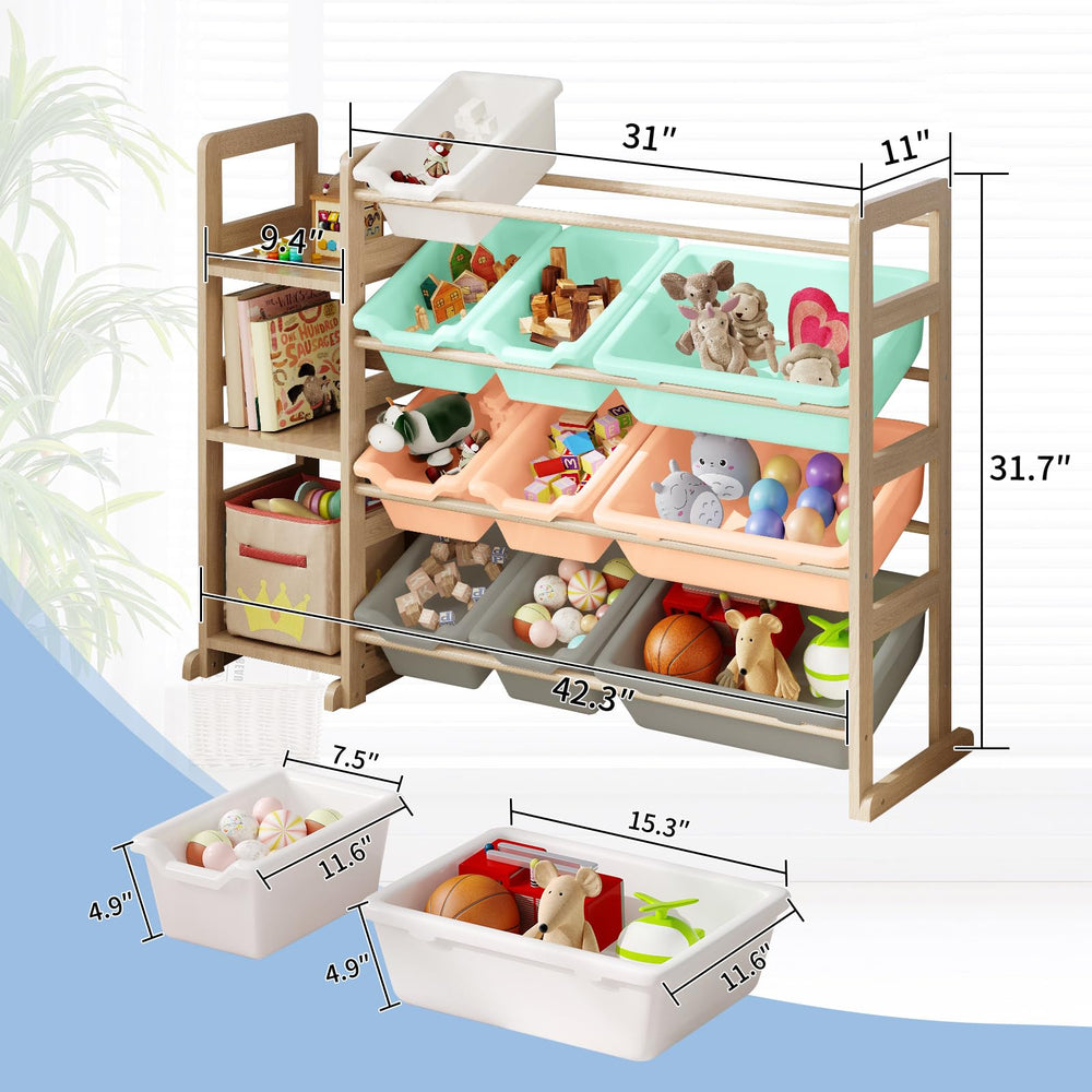 EXPERLAM Toy Storage Organizer side view emphasizes stability to reduce tipping during play
