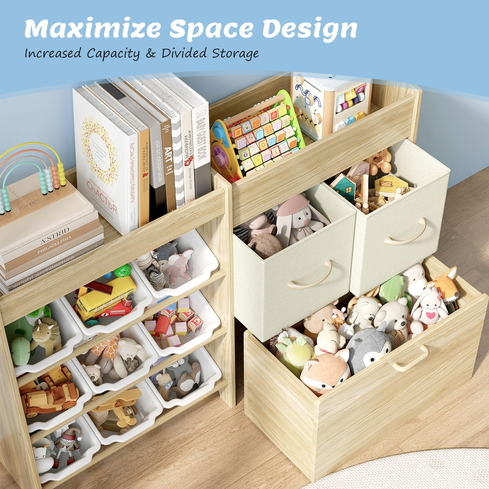 EXPERLAM white wooden bins offer safe, odor-free storage for toys