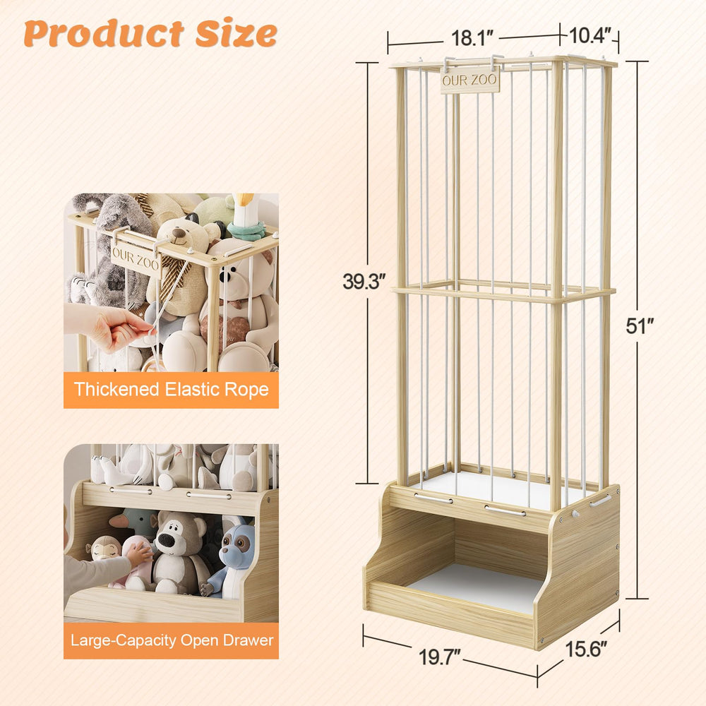 EXPERLAM wood stuffed animal zoo being assembled for easy setup