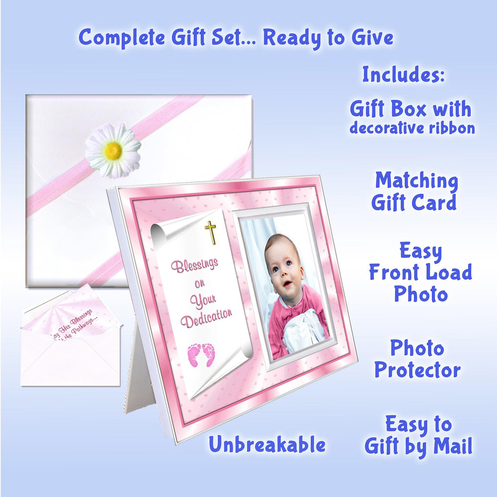 Expressly Yours! Photo Expressions dedication frame front view shows built-in easel.