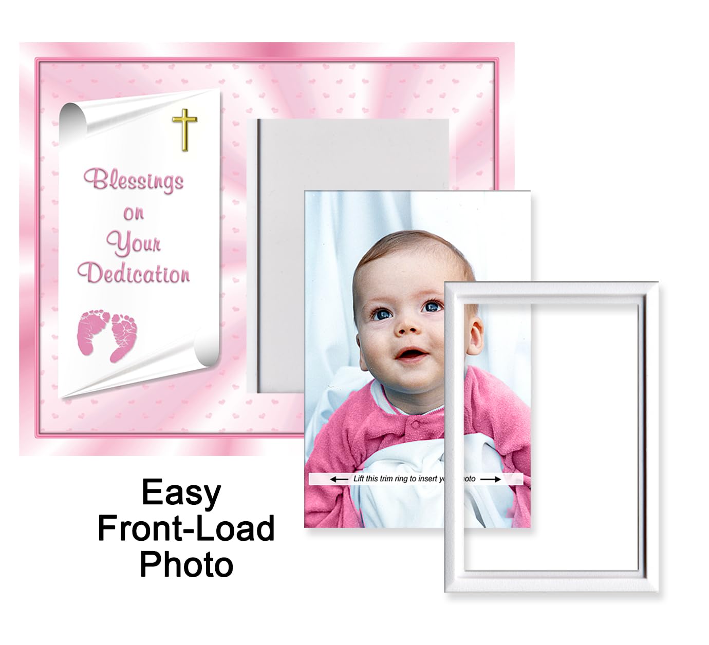 Expressly Yours! Photo Expressions frame shows 8.25x7 size for 3.5x5 or trimmed 4x6 photos.