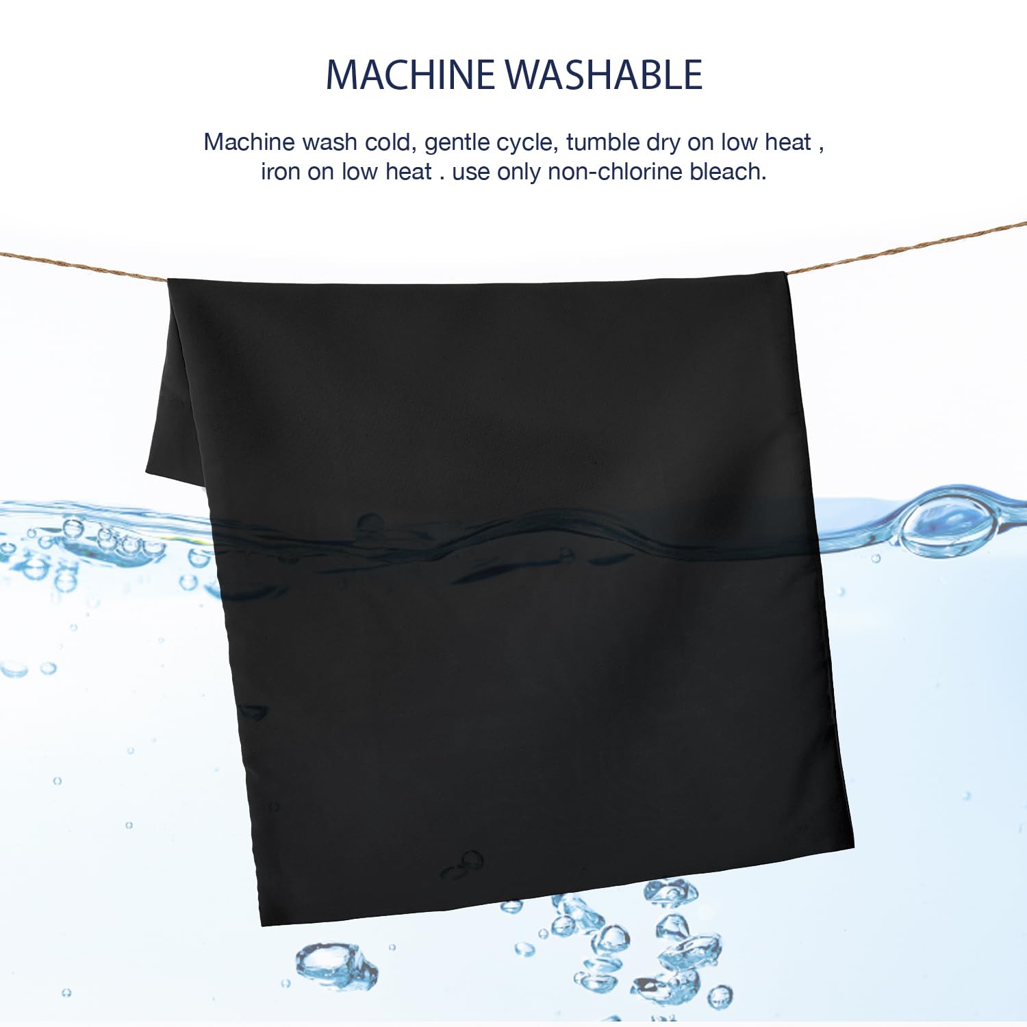 EXQ Home black pillowcase adds sleek look while keeping pillows clean.