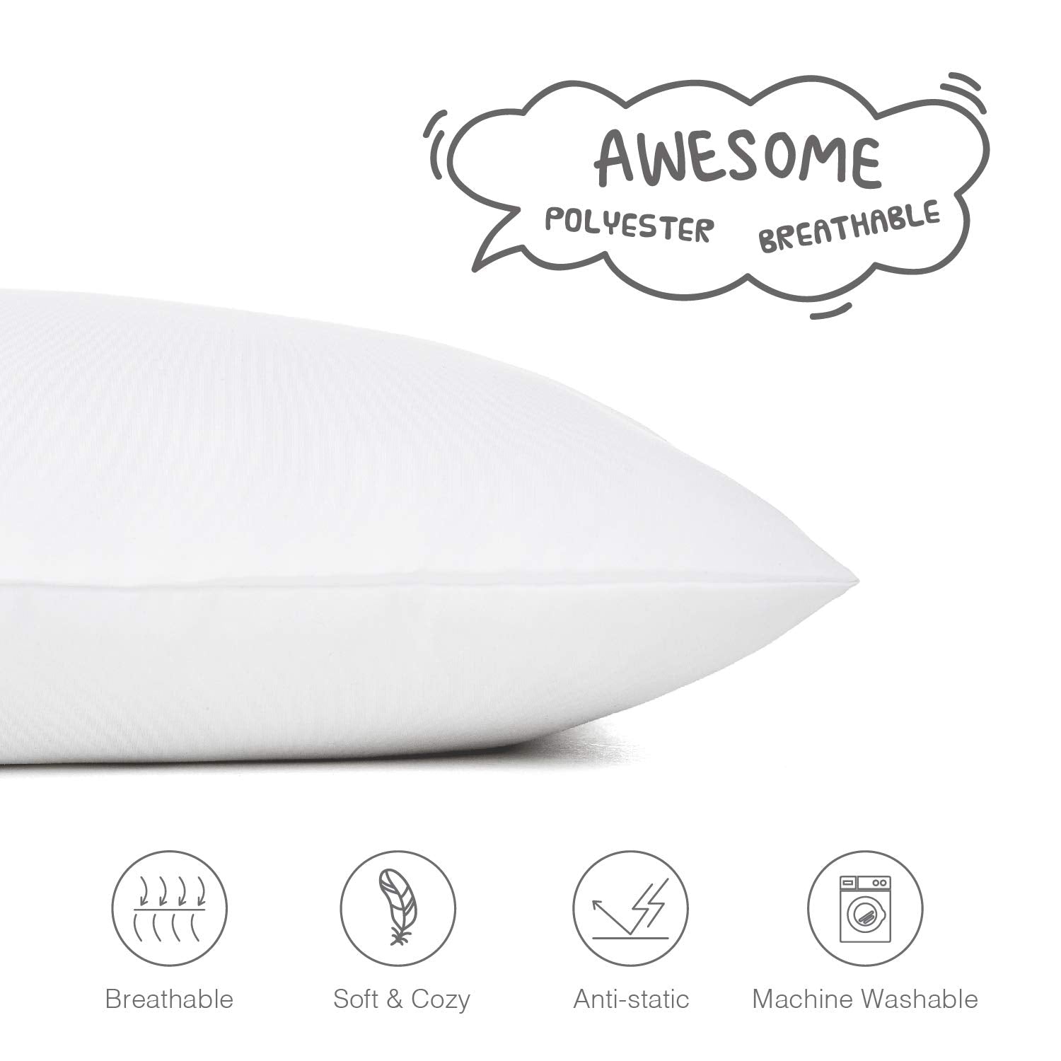 EXQ Home envelope-closure design keeps pillows protected without zipper risks.