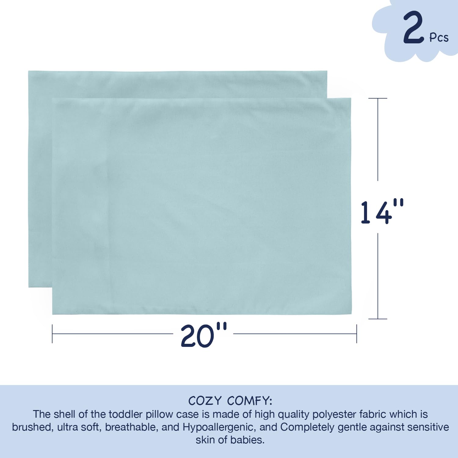 EXQ Home 13x18-12x16 fit pillowcase suitable for travel or naps