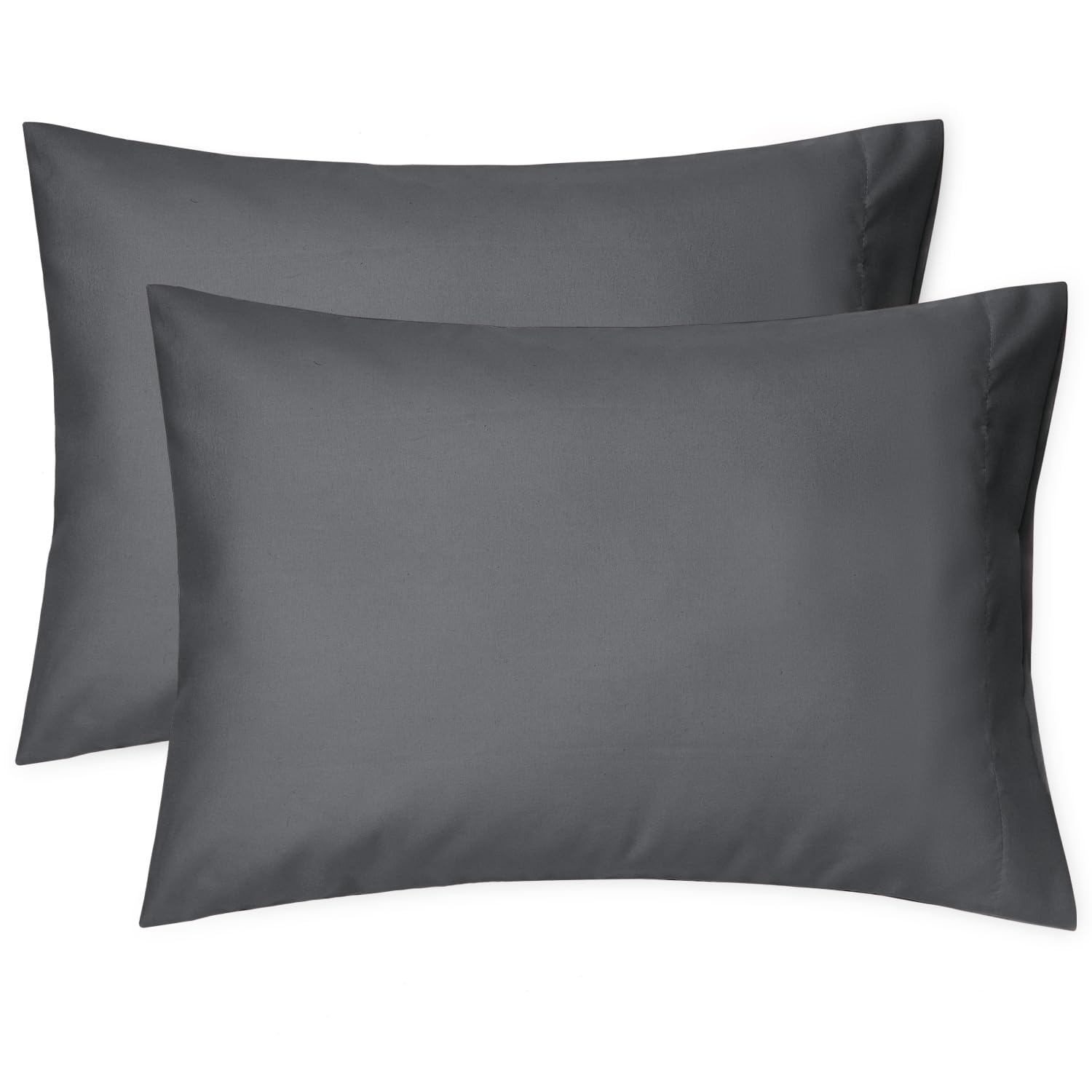 EXQ Home toddler pillowcase set of two in dark grey, ultra-soft microfiber.