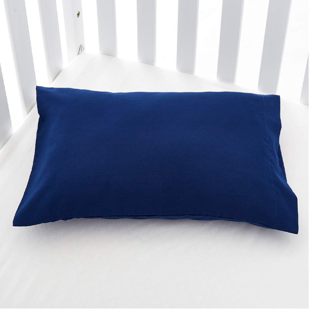 EXQ Home 2-pack navy pillowcases displayed for family trips and quick swaps