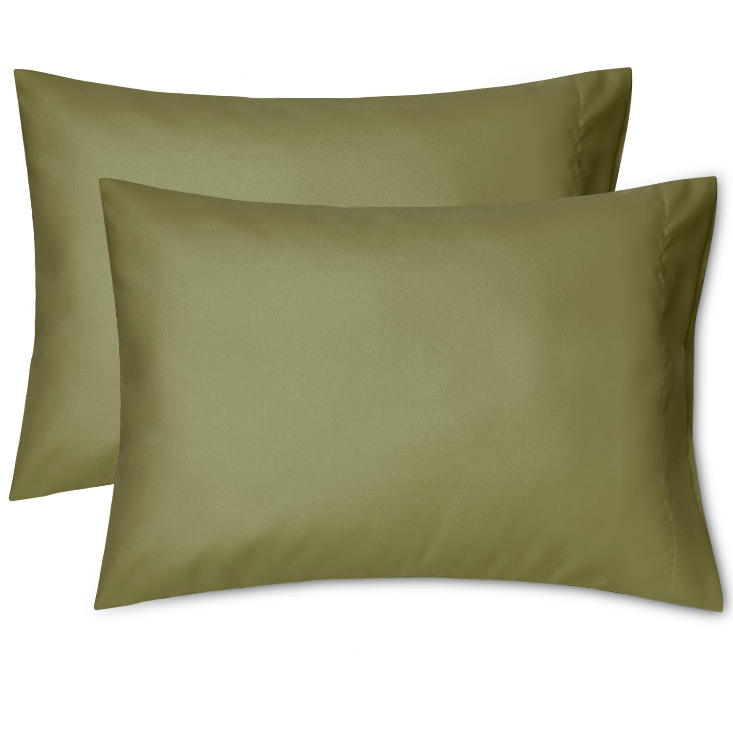 EXQ Home toddler pillowcase olive green front view shows soft microfiber fabric perfect for travel.