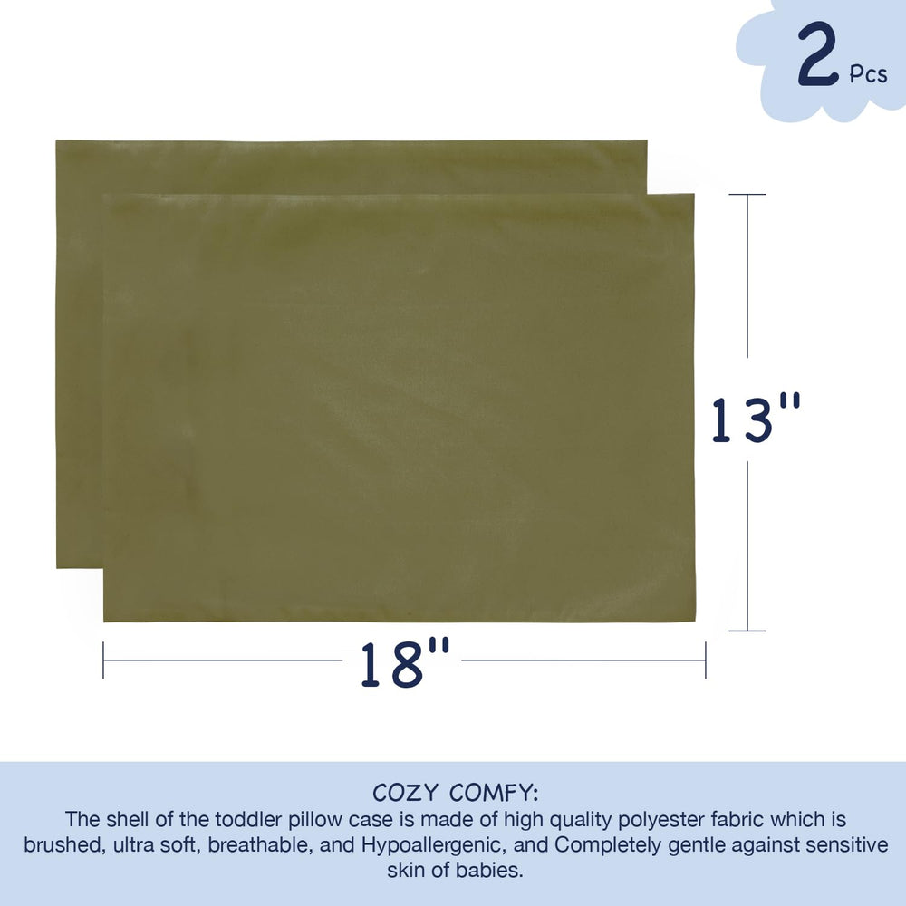 EXQ Home olive green pillowcase side-closure detail enables easy pillow insertion.