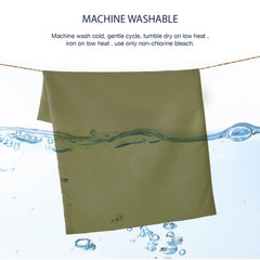 EXQ Home olive green back view shows durable stitching for everyday use.