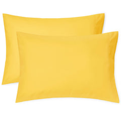 EXQ Home toddler pillowcases front view in yellow for travel comfort.