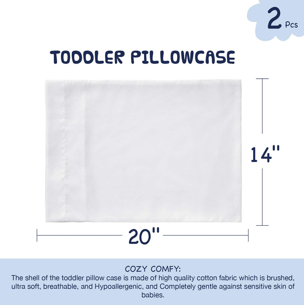 EXQ Home white pillowcase on a child-friendly bed ready for bedtime.