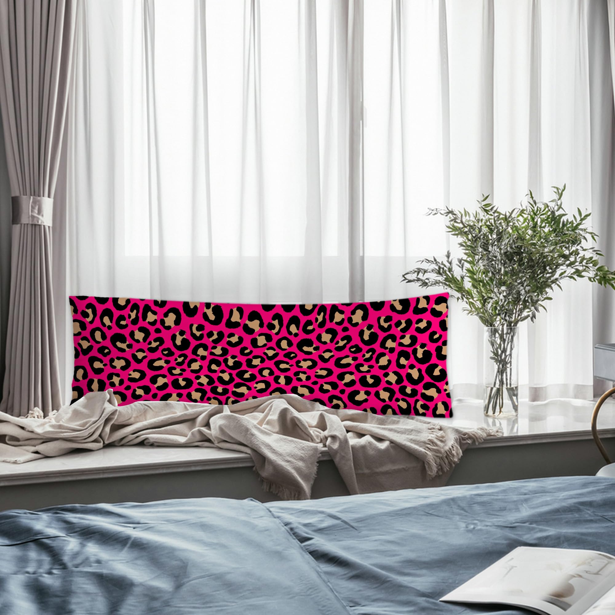 Exqcom 20x54 size shown fitting long body pillows for easy styling