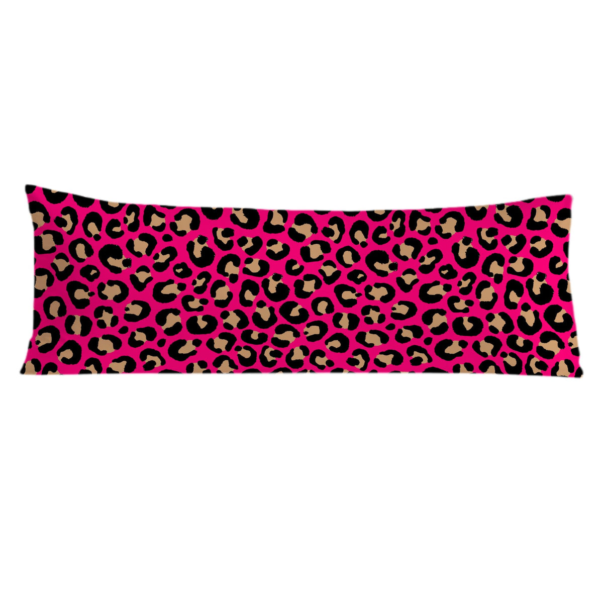 Exqcom hot pink Y2K leopard pillow cover front closeup shows soft texture for comfy lounging