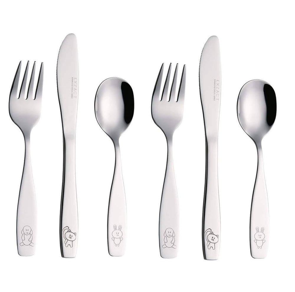 Exzact children's flatware dog design for kid-friendly meals and fun at the table
