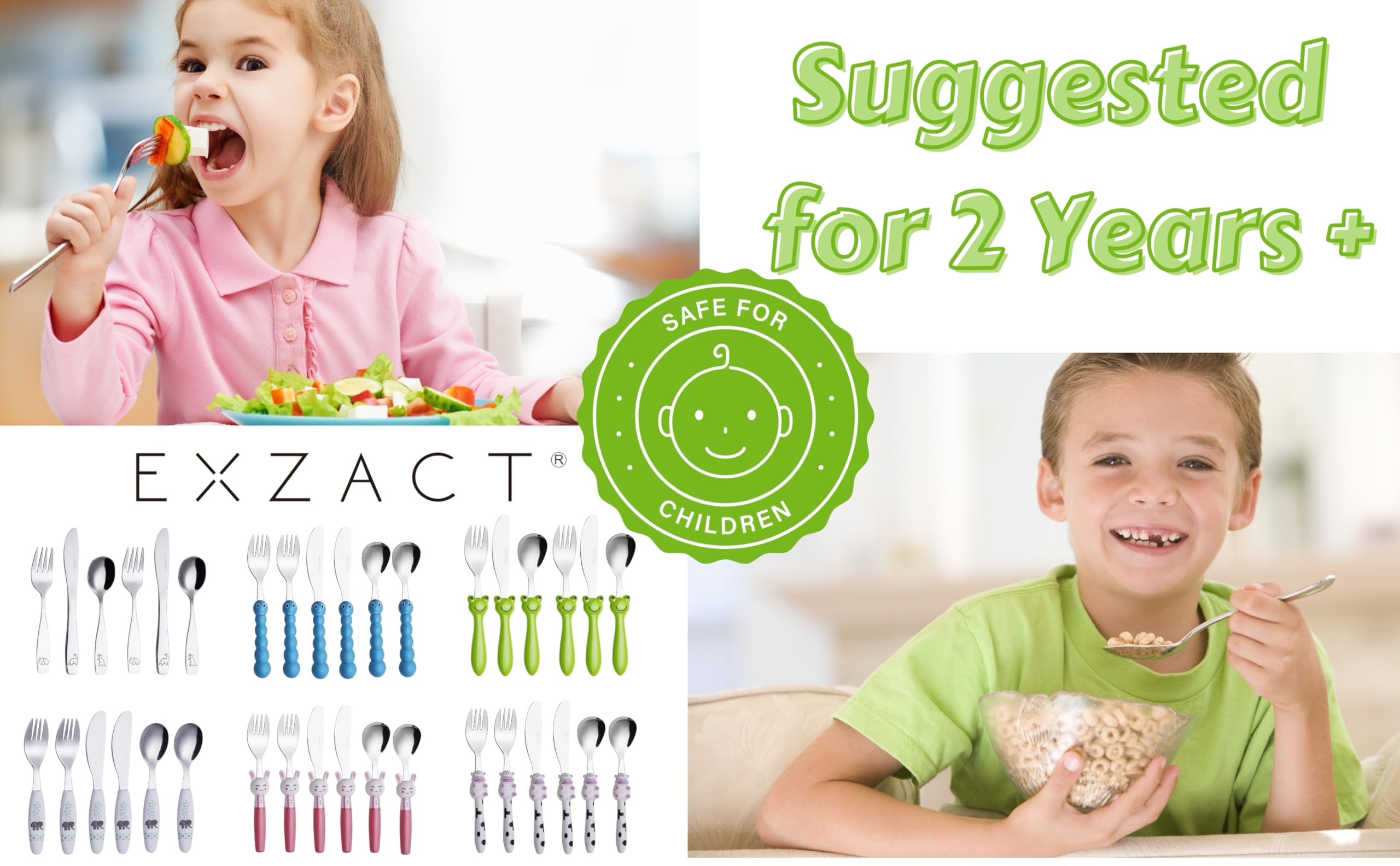 Exzact flatware with mirror-polished stainless steel finish is durable and easy to clean
