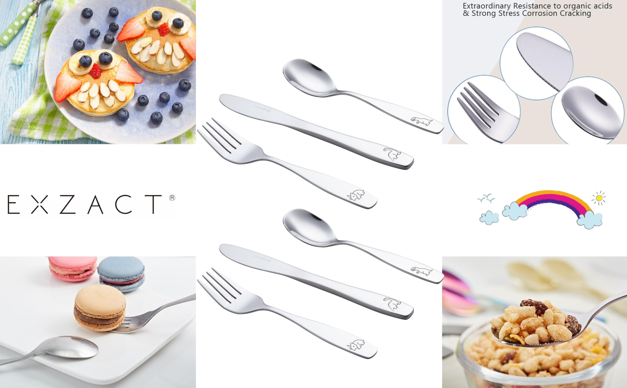 Exzact Kids Flatware compact storage tray helps organize utensils.