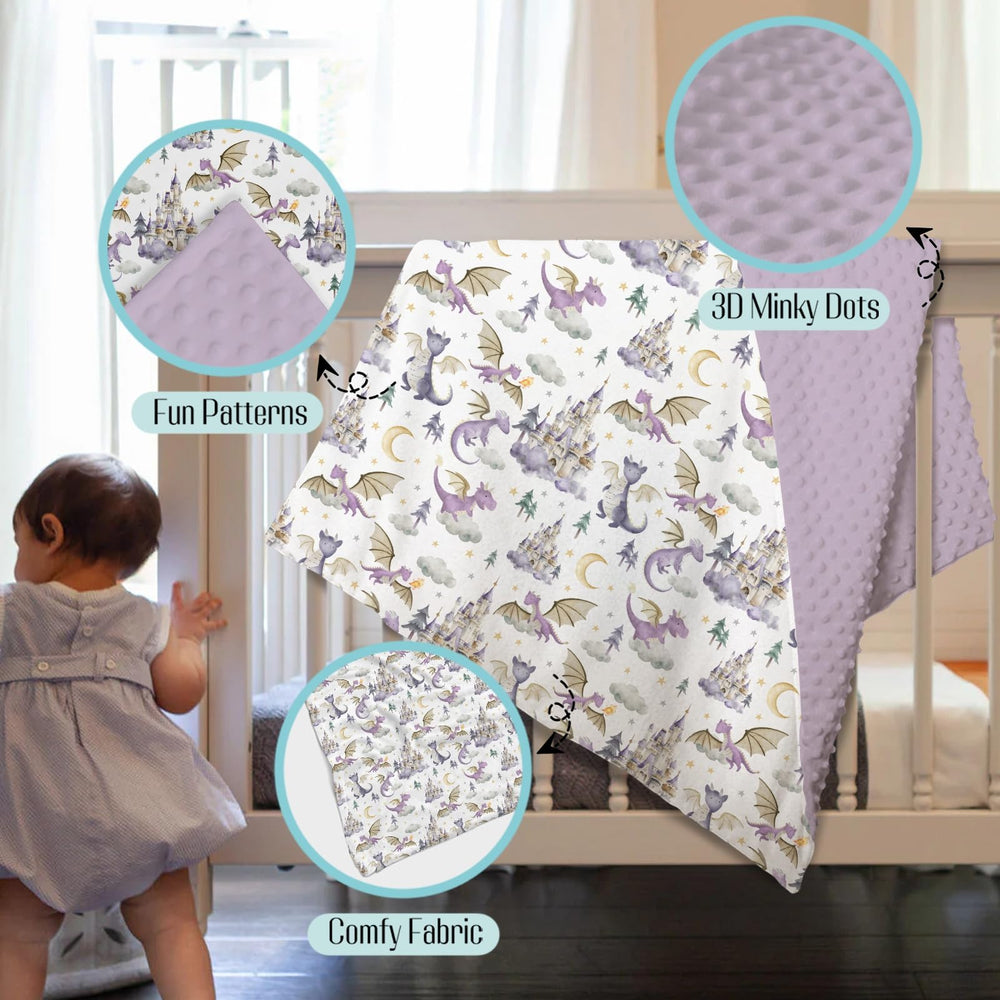EyMzcod Mink baby blanket castle moon design adds whimsy to nursery decor.