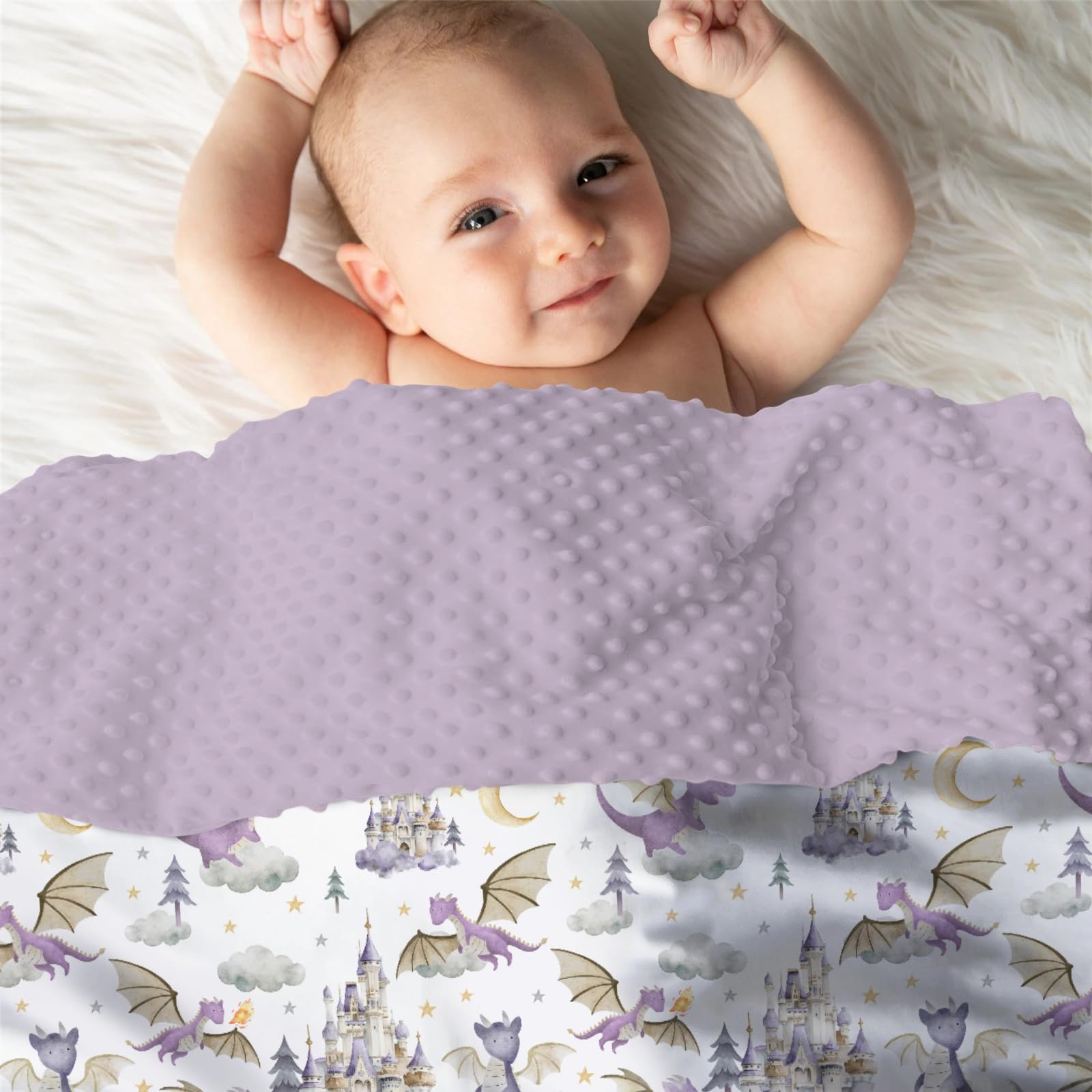 EyMzcod Mink baby blanket suitable for crib, stroller, and car seat on outings.