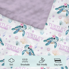 EyMzcod Mink Baby Blanket nursery decor theme emphasizes calming colors and turtle pattern for a cozy sleep space.