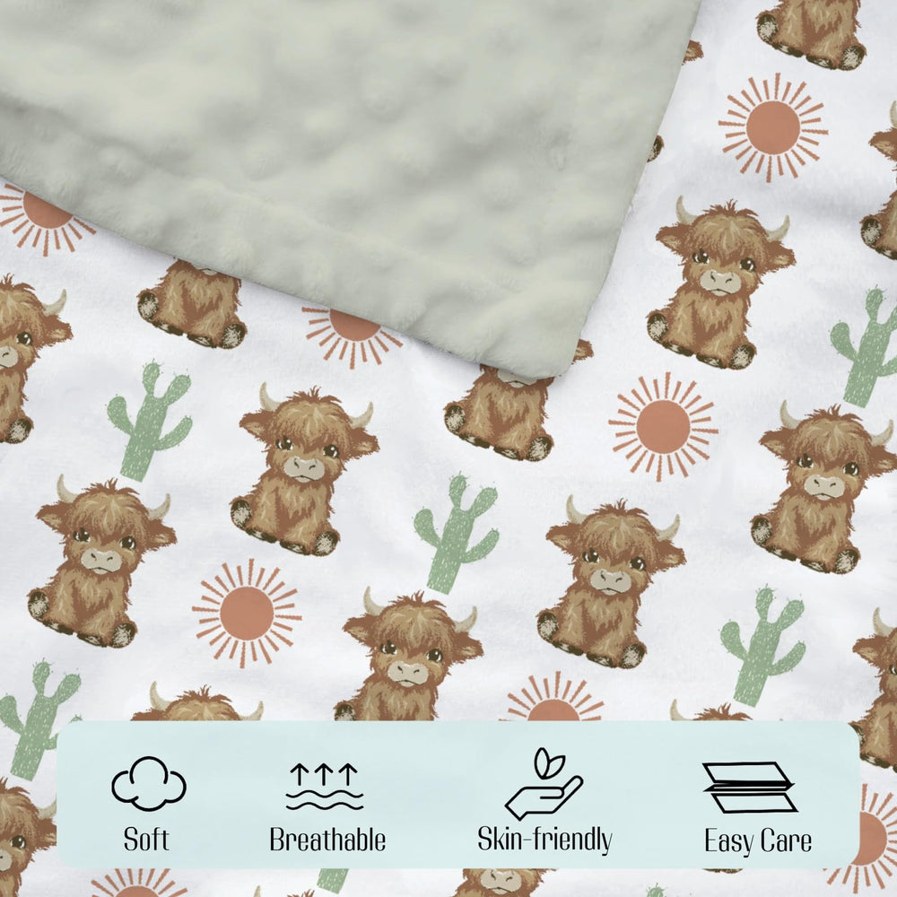 EyMzcod Mink Baby Blanket Sun Cowgirl pattern supports gentle nap time and car rides.