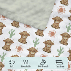 EyMzcod Mink Baby Blanket Sun Cowgirl pattern supports gentle nap time and car rides.