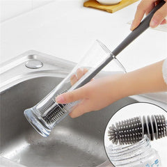 EYAKEG silicone bottle brush is dishwasher-safe and heat-tolerant for easy sanitation