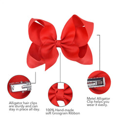 Eyegla 5-inch wide bow with secure clip for pigtails