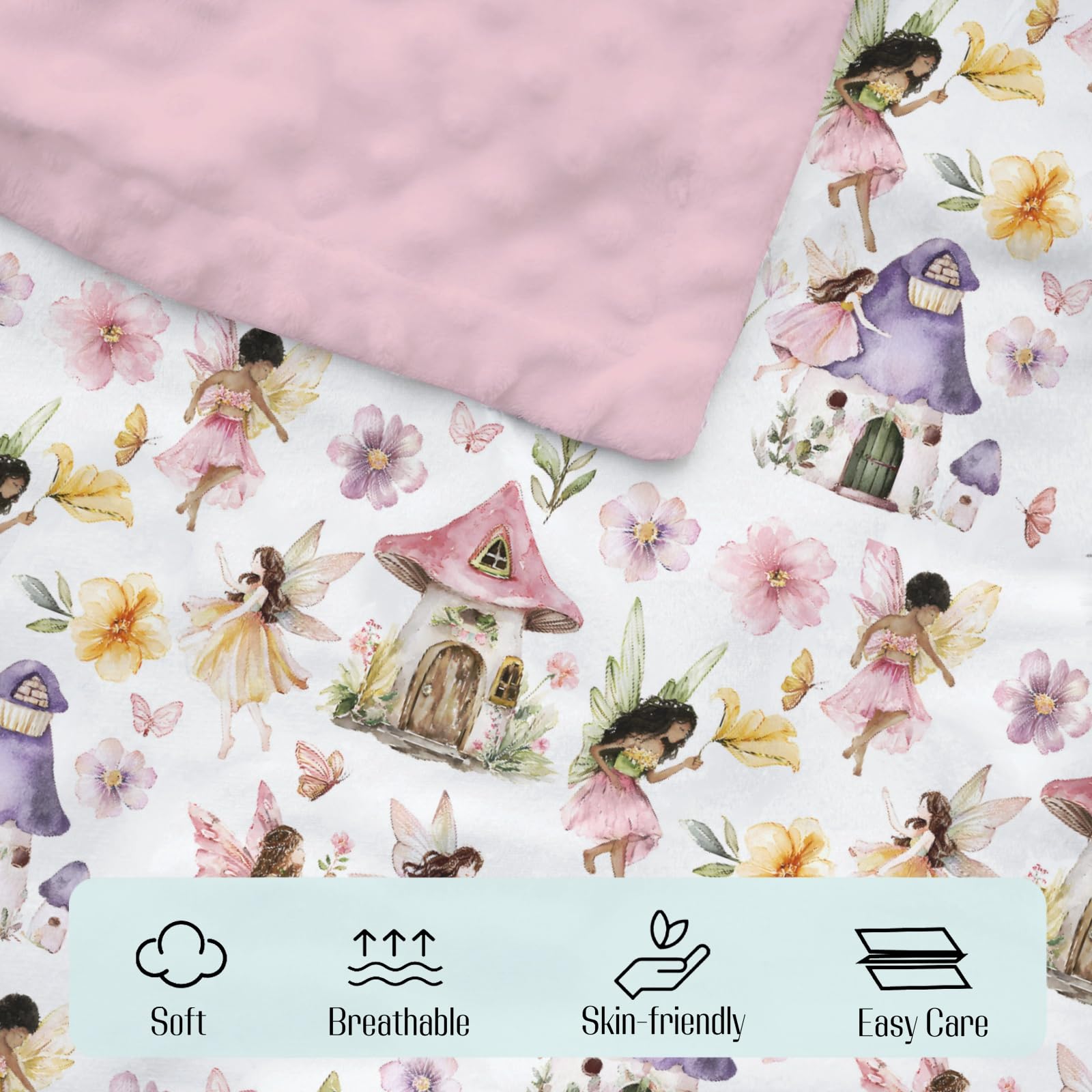 EyMzcod baby blanket purple flowers pattern enhances nursery decor and calm nap time.