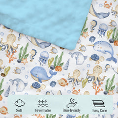 EyMzcod Mink Baby Blanket dotted backing adds tactile interest for playful exploration.