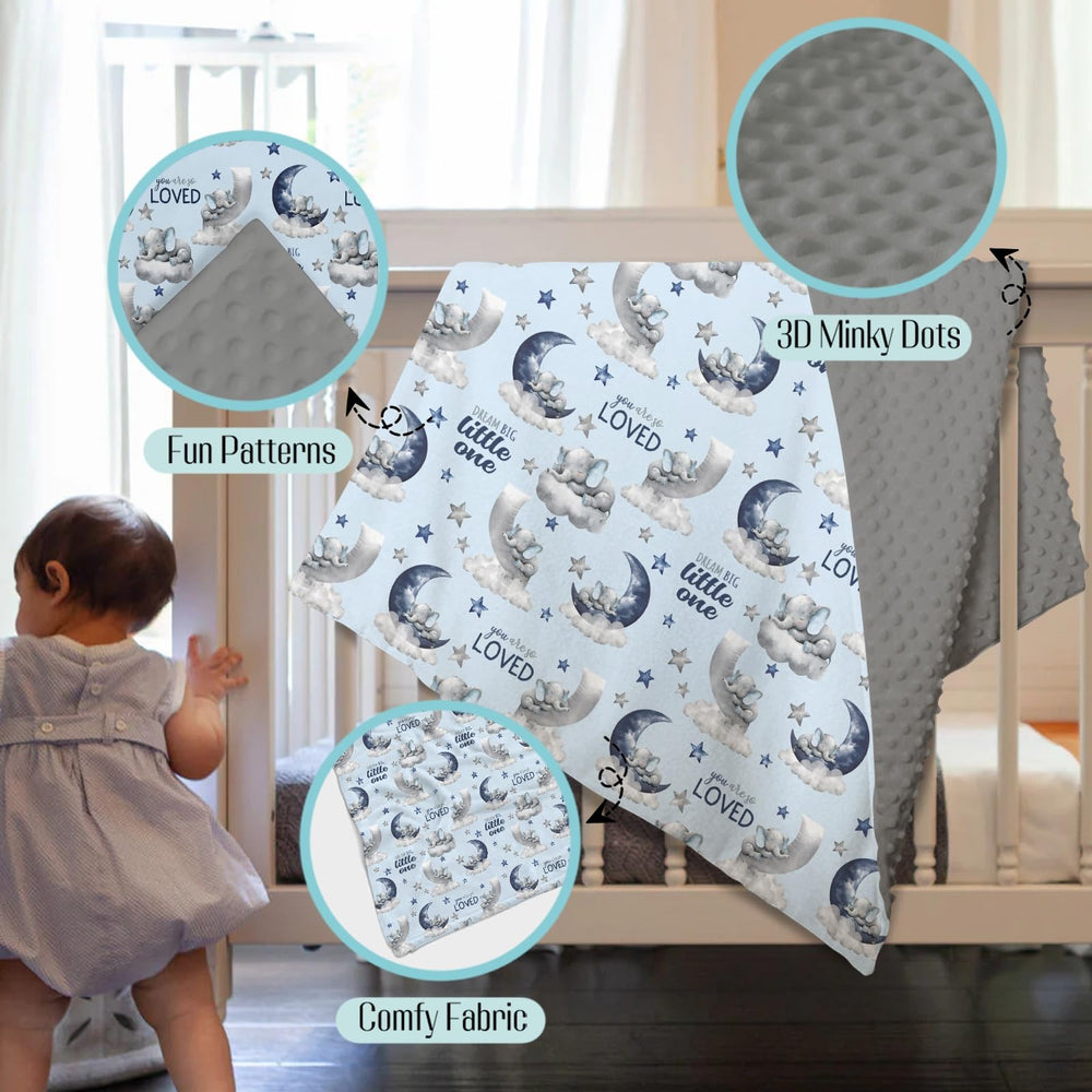 EyMzcod blanket shows dotted backing detail for texture and breathability
