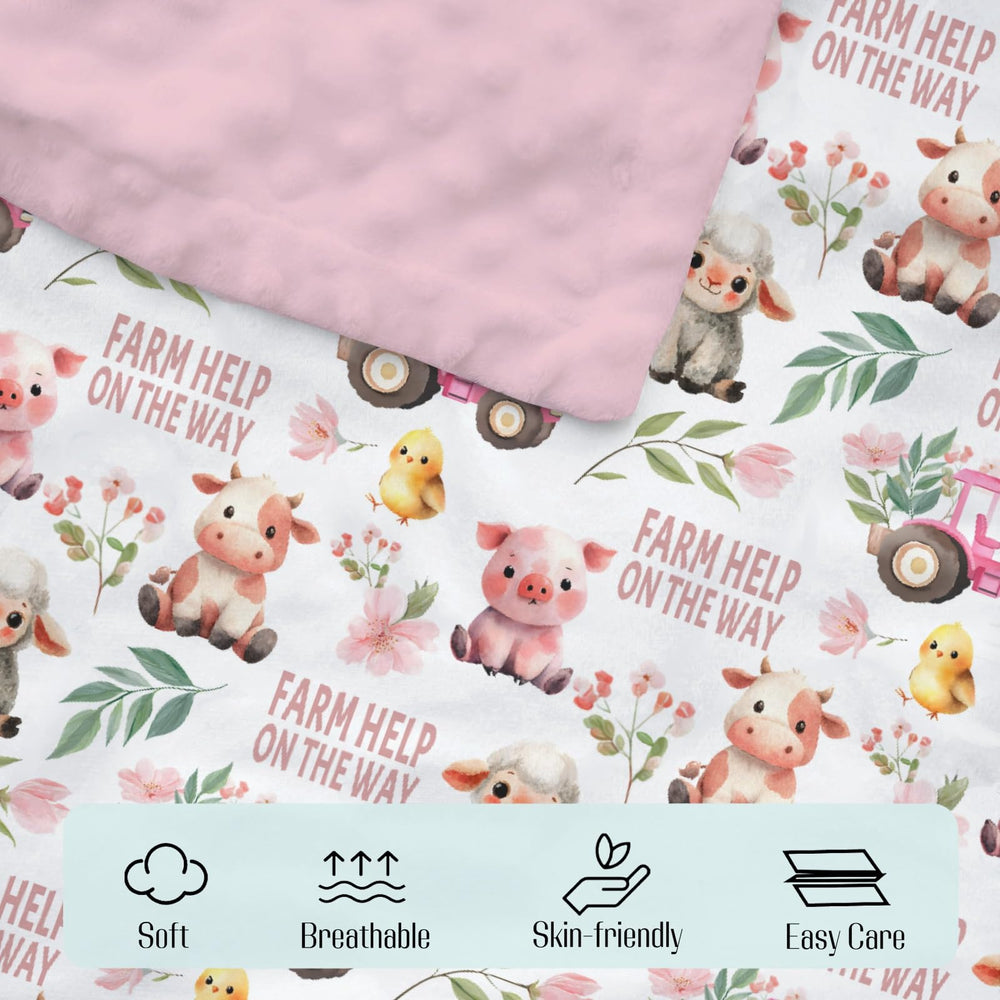 EyMzcod mink baby blanket shows double-layer backing for breathable all-season comfort.