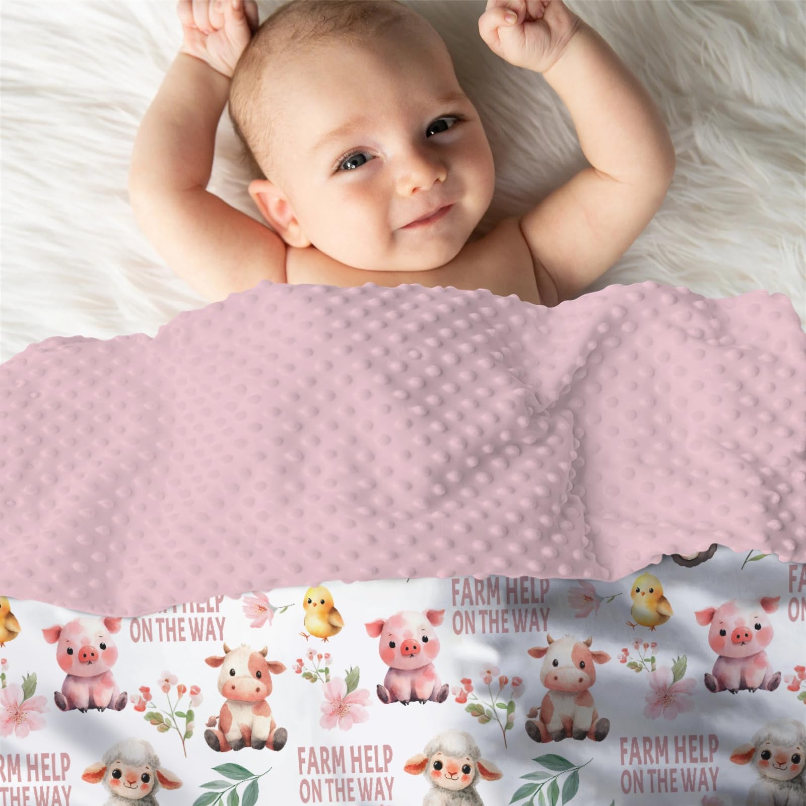 EyMzcod mink baby blanket soft plush texture with easy-care fabric.