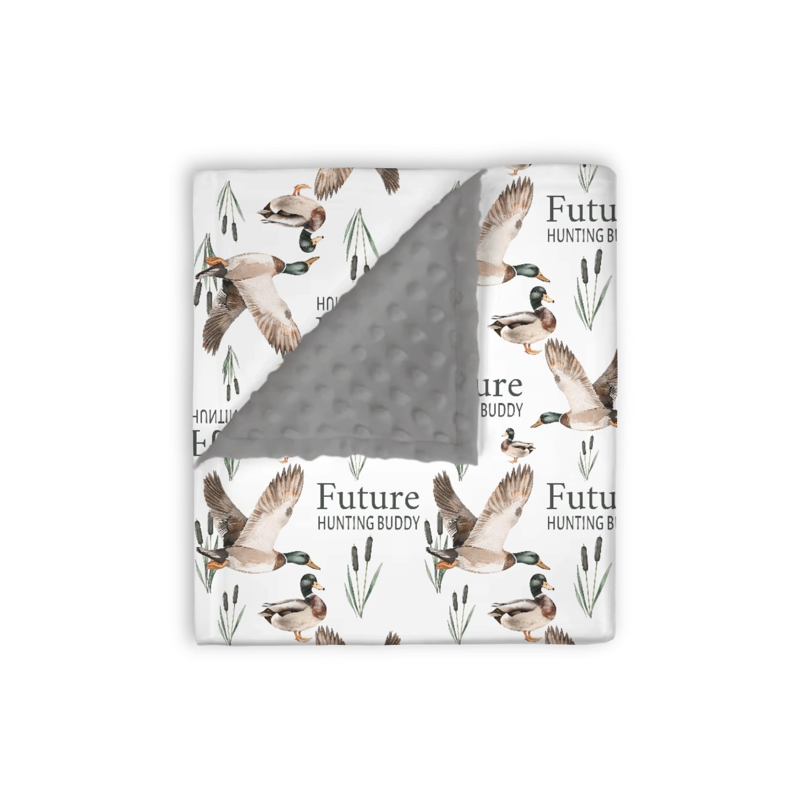 EyMzcod Mink Baby Blanket Mallard Duck Hunter front view for cozy warmth