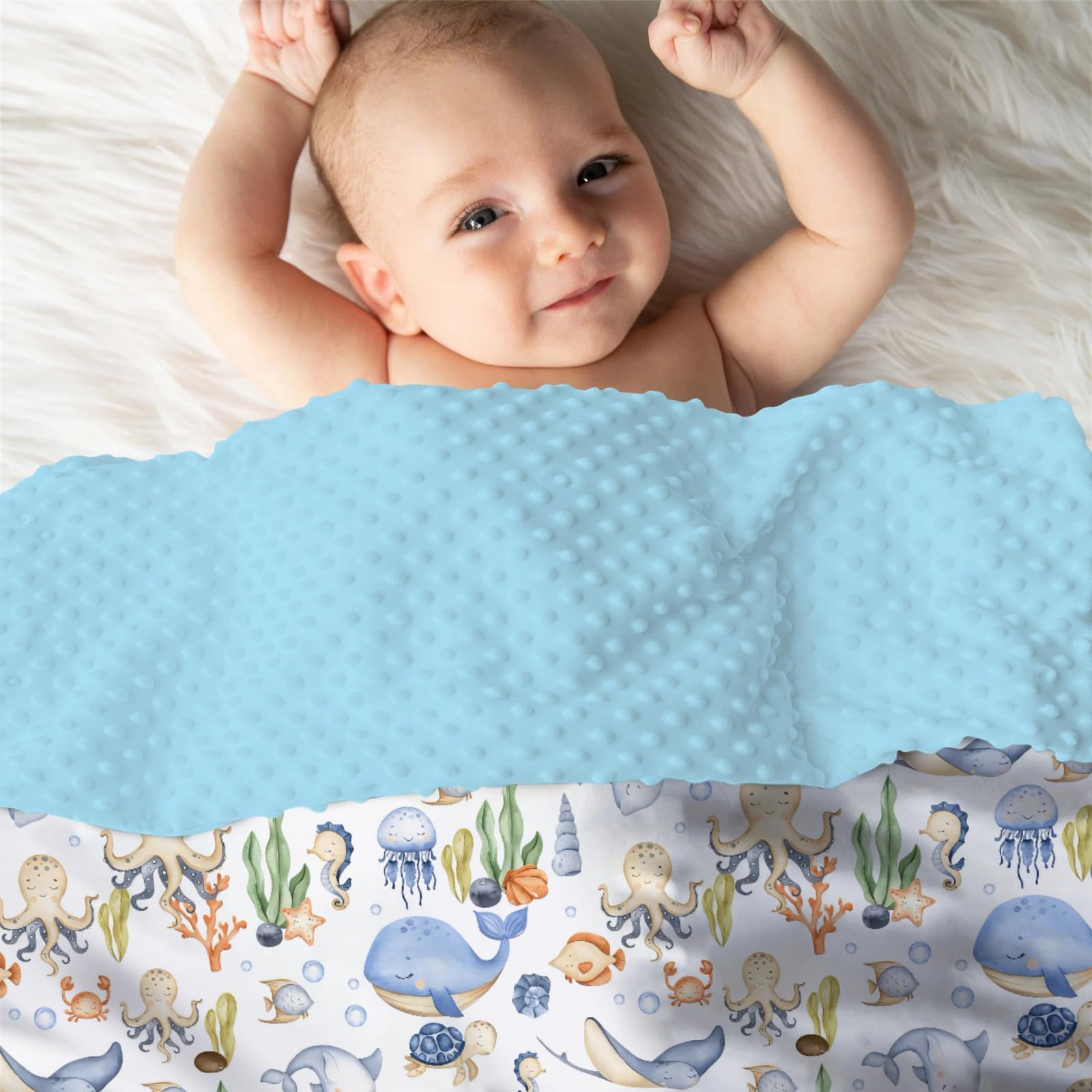 EyMzcod Mink Baby Blanket versatile swaddle and crib blanket for year-round use.