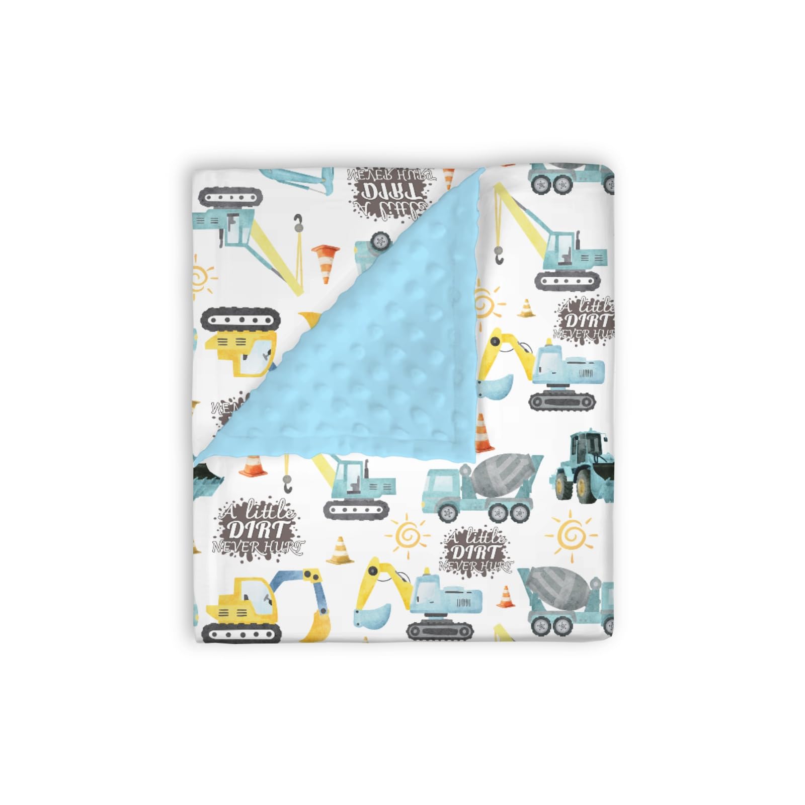 EyMzcod mink baby blanket with construction vehicles pattern for cozy sleep