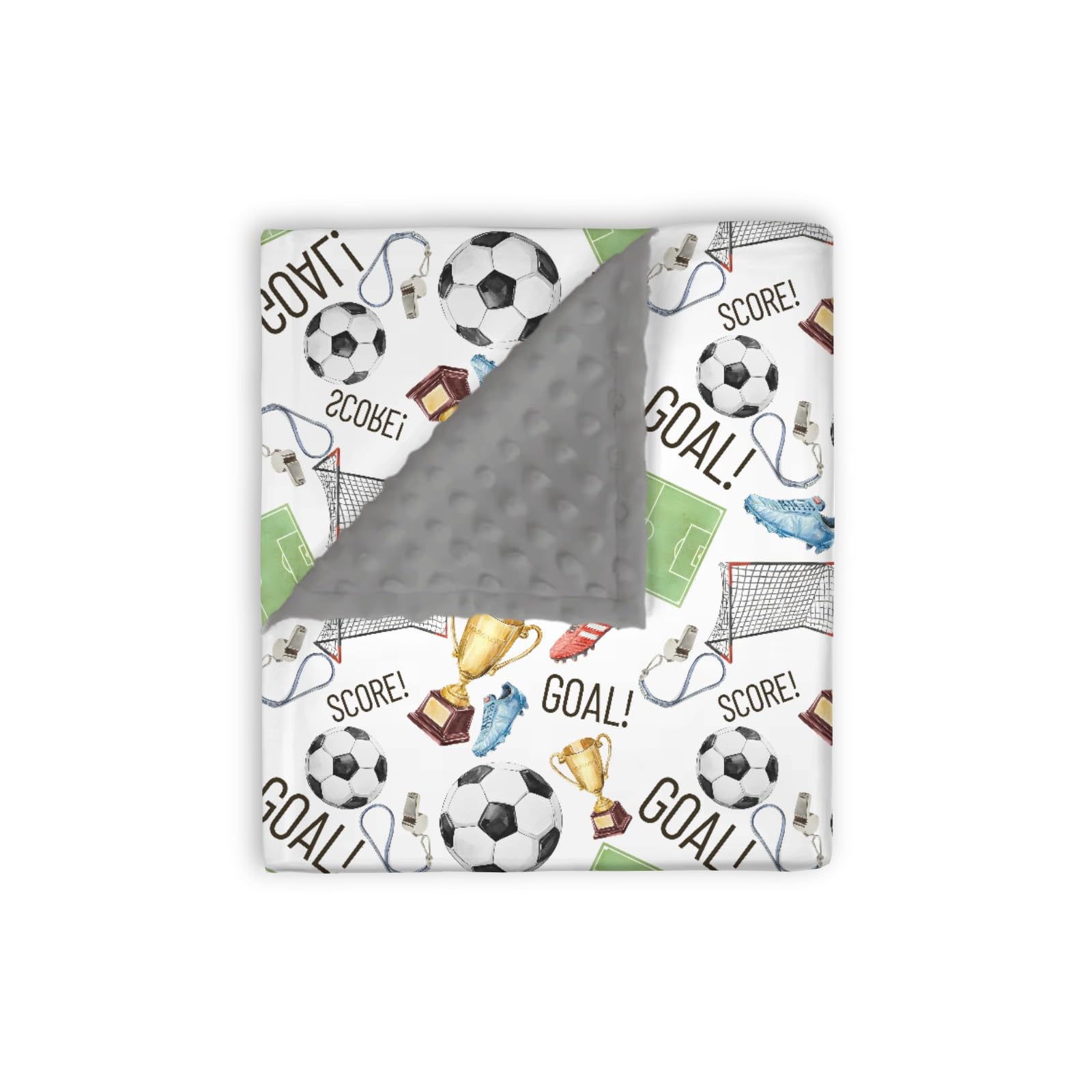 EyMzcod mink blanket soccer ball pattern provides cozy warmth for playtime and naps.