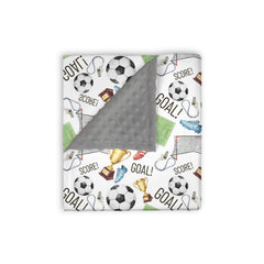 EyMzcod mink blanket soccer ball pattern provides cozy warmth for playtime and naps.