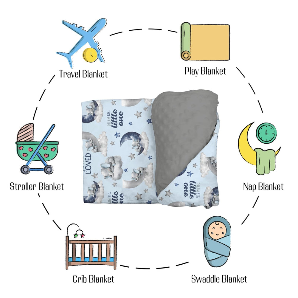 EyMzcod mink blanket enhances nursery decor with navy gray tones