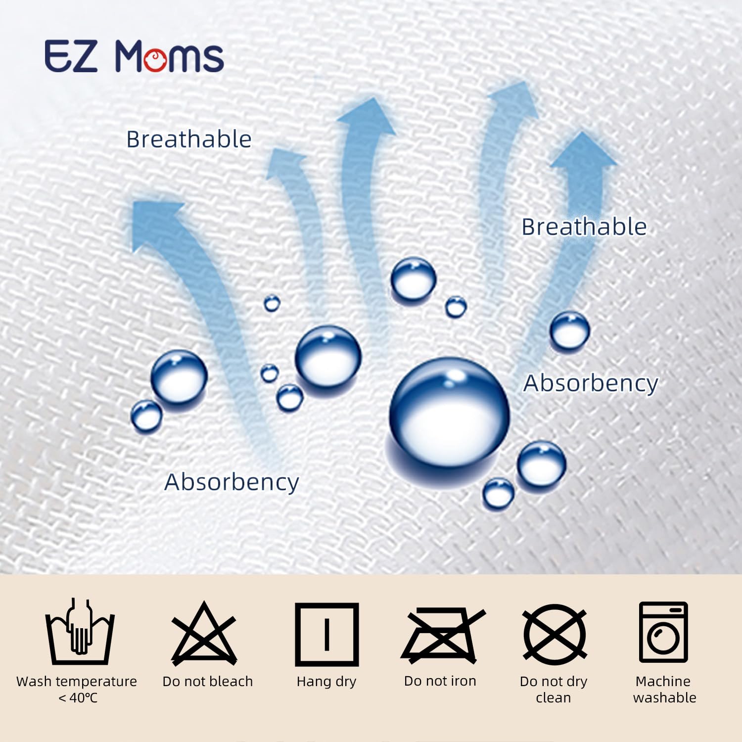 EZ Moms 100% cotton soft-touch underwear emphasizing breathable comfort