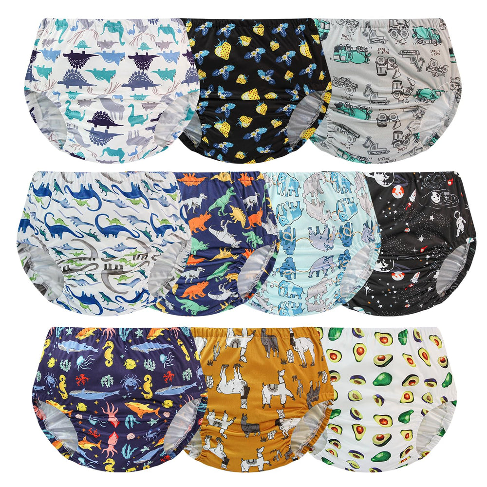 EZ Moms 10-pack diaper covers overview shows training protection for toddlers.