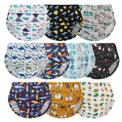 EZ Moms 10-pack diaper covers overview shows training protection for toddlers.