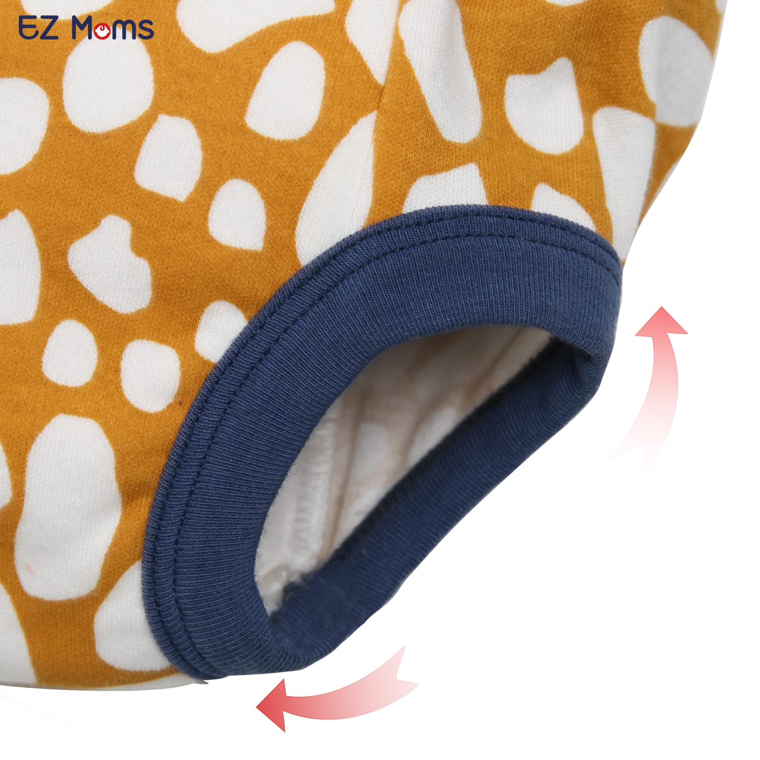 EZ Moms elastic waistband close-up highlighting secure pull-on design