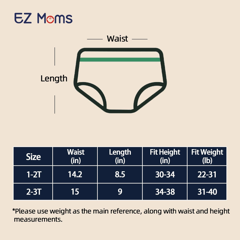 EZ Moms independence moment of a toddler wearing training underwear