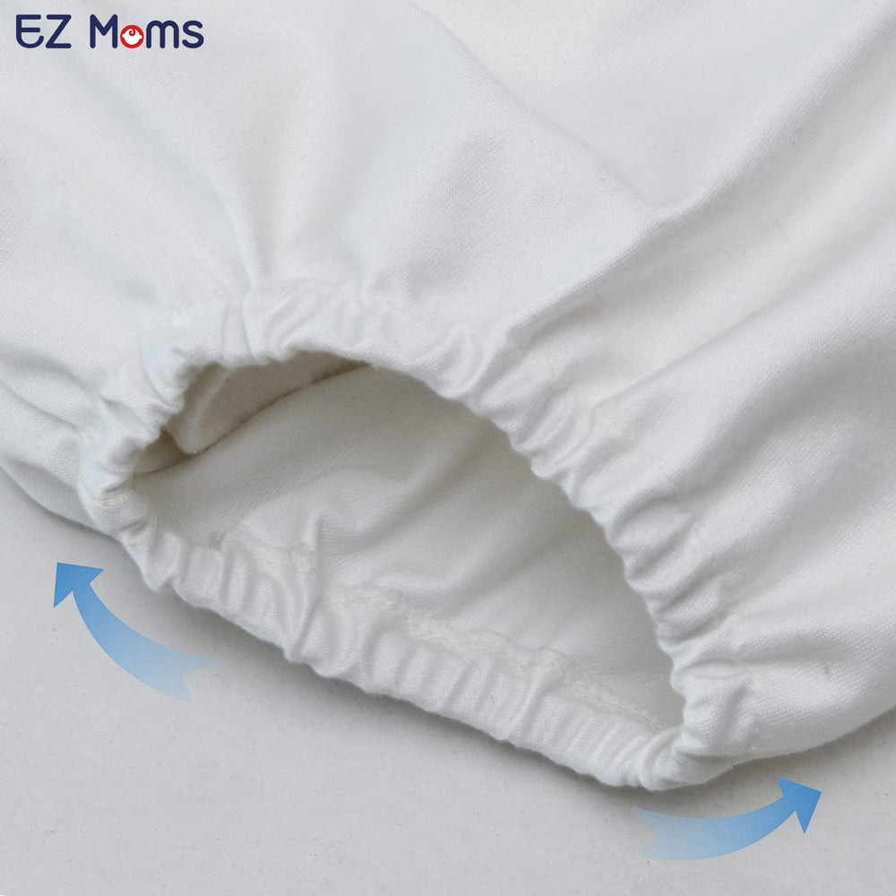 EZ Moms soft-rubber-pants-toddler-fit-closeup demonstrates gentle comfort for active days.