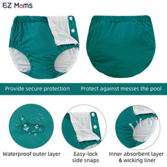 EZ Moms soft stretchy fabric delivers gentle comfort for toddlers in the water.