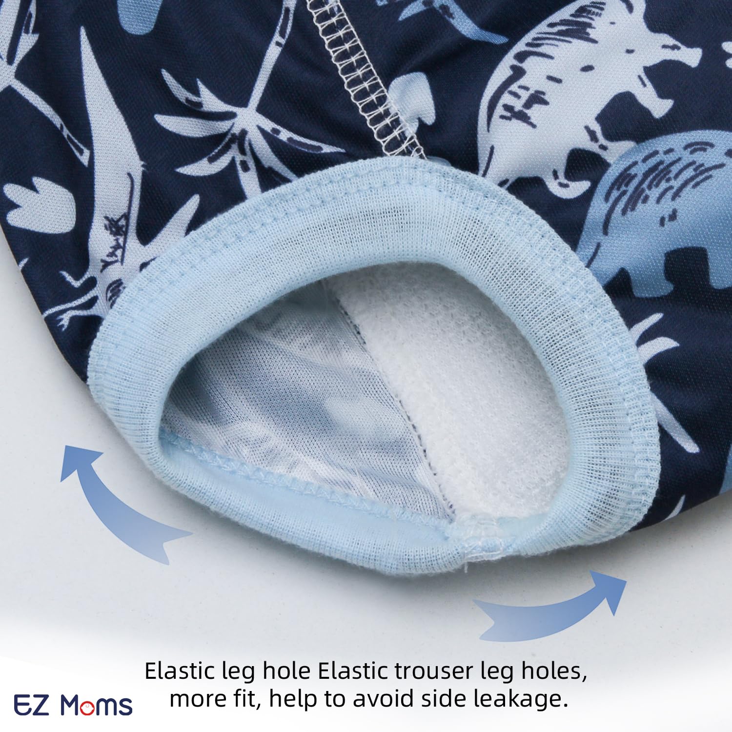 EZ Moms TPU waterproof layer detail highlights leak protection during toddler potty use.