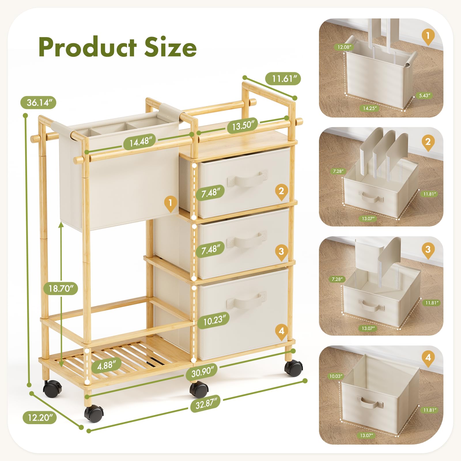 EZ2LIVE bamboo diaper caddy cart makes a thoughtful gift for new parents.