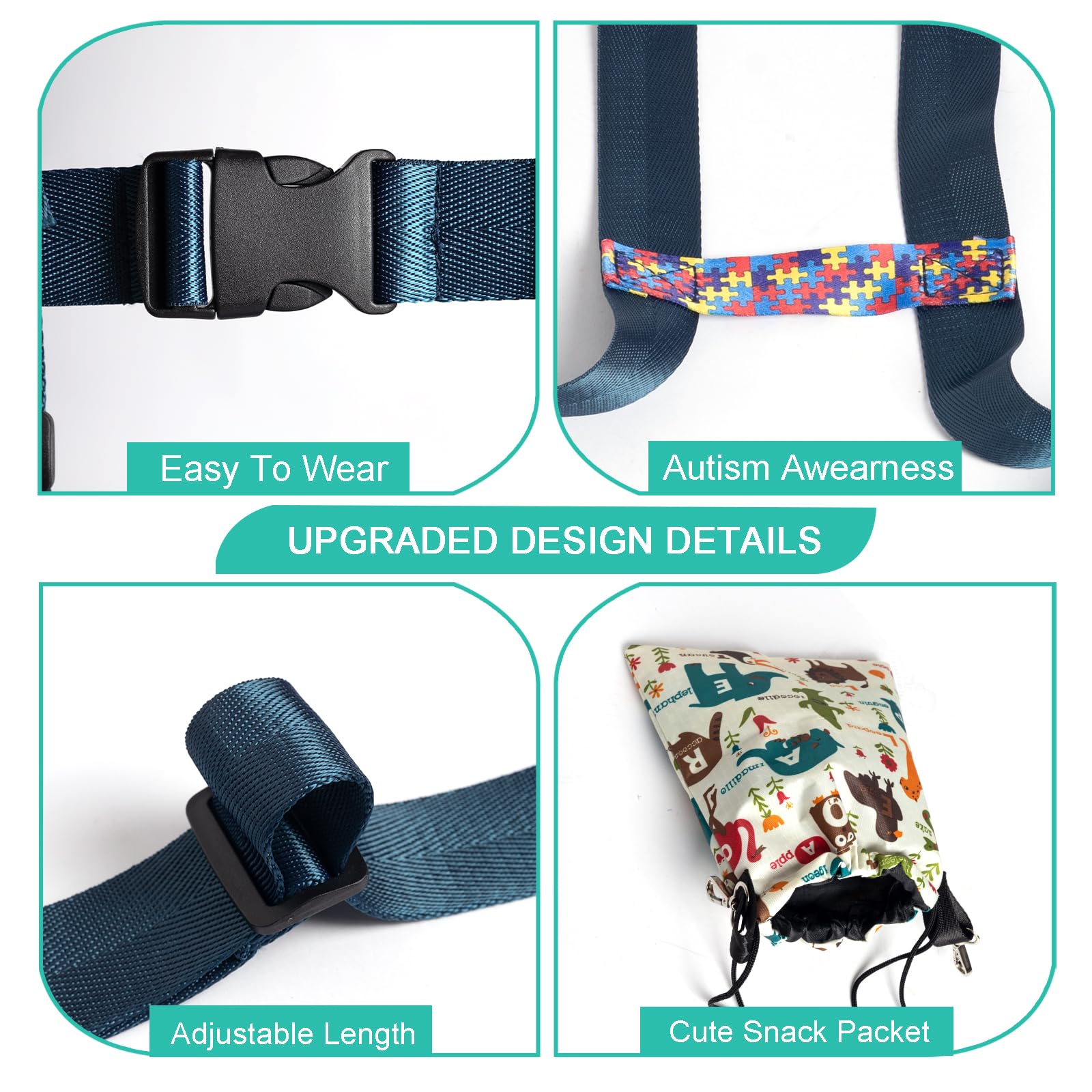 EZ4UVOY pouch storage on back ideal for snacks or toys.