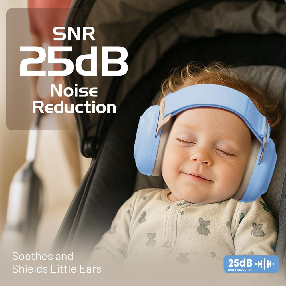 EZARC Baby Ear Muffs foldable design for easy packing on trips.
